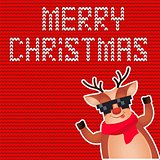 Christmas Reindeer. Cute and funny character Deer. Christmas card. Vector illustration.