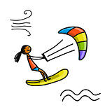 Kiteboarding, sketch for your design