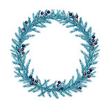 Decorative watercolor Christmas wreath