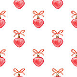 Christmas seamless pattern with red decorations