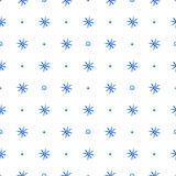 Seamless pattern with blue snowflakes