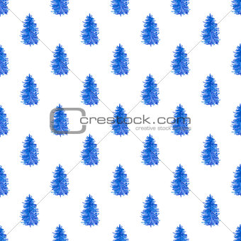 Seamless pattern with blue fir