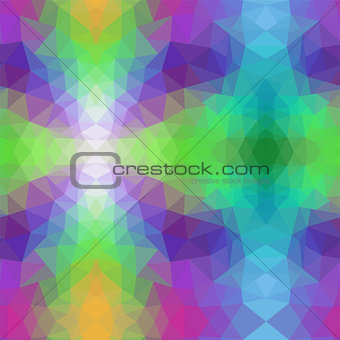 vector abstract irregular polygon pattern with a triangular in rainbow spectrum colors