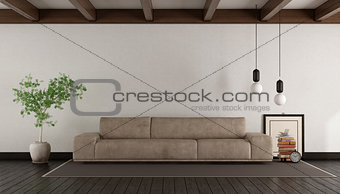 Living room with leather sofa