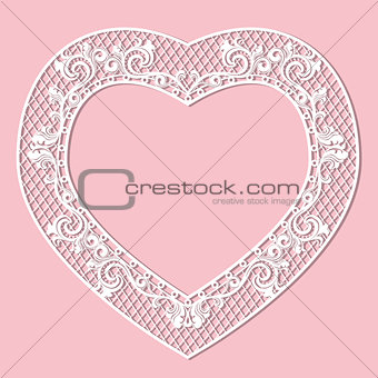 frame heart-shaped paper for picture or photo