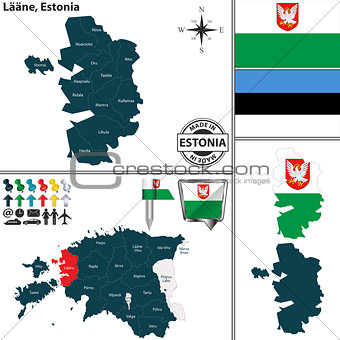 Map of Laane, Estonia