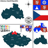 Map of Liberec, Czech Republic