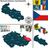 Map of Moravian Silesian, Czech Republic