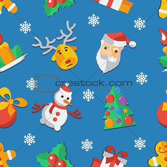 Illustration for Christmas and New Year Flat design Pattern Vector illustration