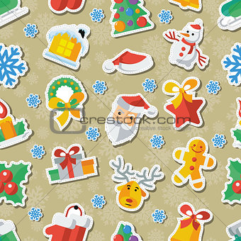 Illustration for Christmas and New Year Flat design Vector illustration applique