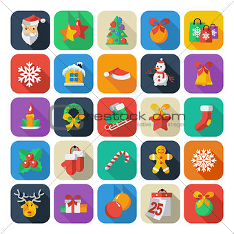 Set of Christmas and New Year icons. vector clipart