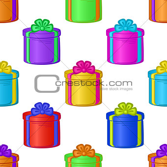 Seamless background with gift boxes