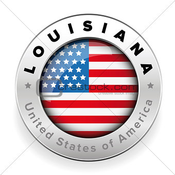 Louisiana Usa flag badge button