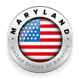 Maryland Usa flag badge button