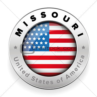 Missouri Usa flag badge button