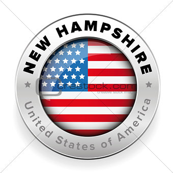 New Hampshire Usa flag badge button