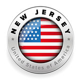 New Jersey Usa flag badge button