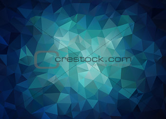Horizontal blue banner with triangle shapes