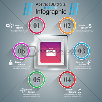 Abstract 3D digital illustration Infographic.