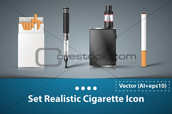Set cigarette electronic icon.