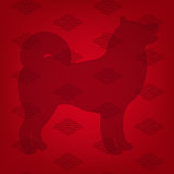 Dog And Red Background