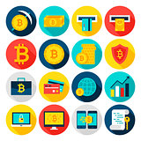 Bitcoin Currency Flat Icons