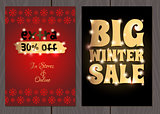 Set of posters or flyers for Christmas and New Year sales and promotions