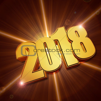 shining 3d golden new year 2018