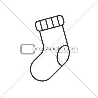 Christmas sock line icon