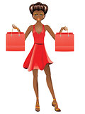 Afro American Shopping Girl