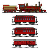 Vintage american steam train