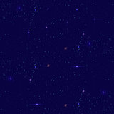 Night starry sky seamless background. Small distant star shines on dark sky