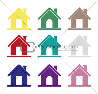 Home icons, different house icons for internet, vector, homepage