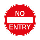 No Entry Traffic Sign, isolated on the white, illustration vector