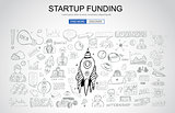 Venture Capital Funding concept with Business Doodle design styl