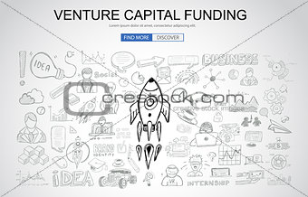 Venture Capital Funding concept with Business Doodle design styl