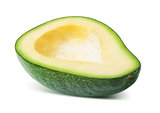 Half of avocado fruit isolated