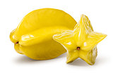 Carambola star fruit isolated