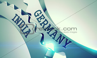 Germany India - Shiny Metal Cogwheels. 3D.