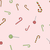 hand drawn vector christmas lollipops seamless pattern