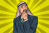 Elderly Arab businessman, thinker pose