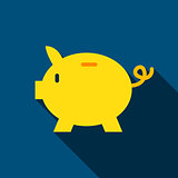 Bank Piggy Flat Icon