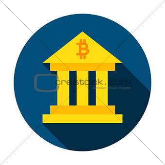 Bitcoin Building Circle Icon