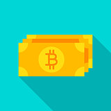 Bitcoin Banknote Flat Icon