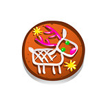 Cute gingerbread cookies for christmas with a Christmas deer. Isolated on white background. Vector illustration