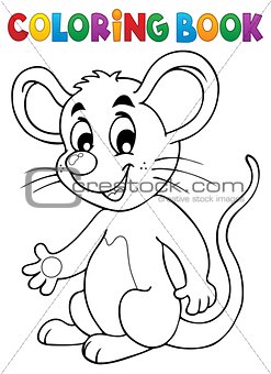 Coloring book happy mouse