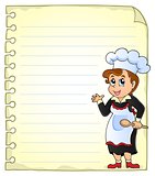 Notepad page with chef theme 3