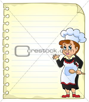 Notepad page with chef theme 3