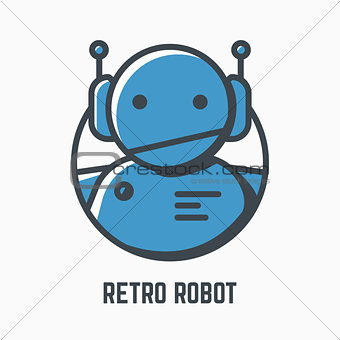 Retro robot logo