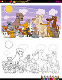 cats and dogs characters coloring book